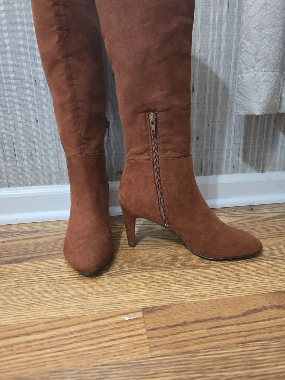 Women's Tall Suede Knee-High Boots - Rust Sz 6 1/2